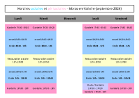 Horaires scolaires et périscolaires